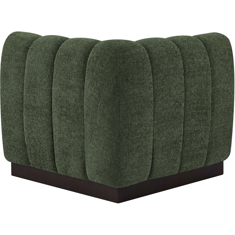 Meridian Furniture Quinn Green Chenille Fabric Corner Chair