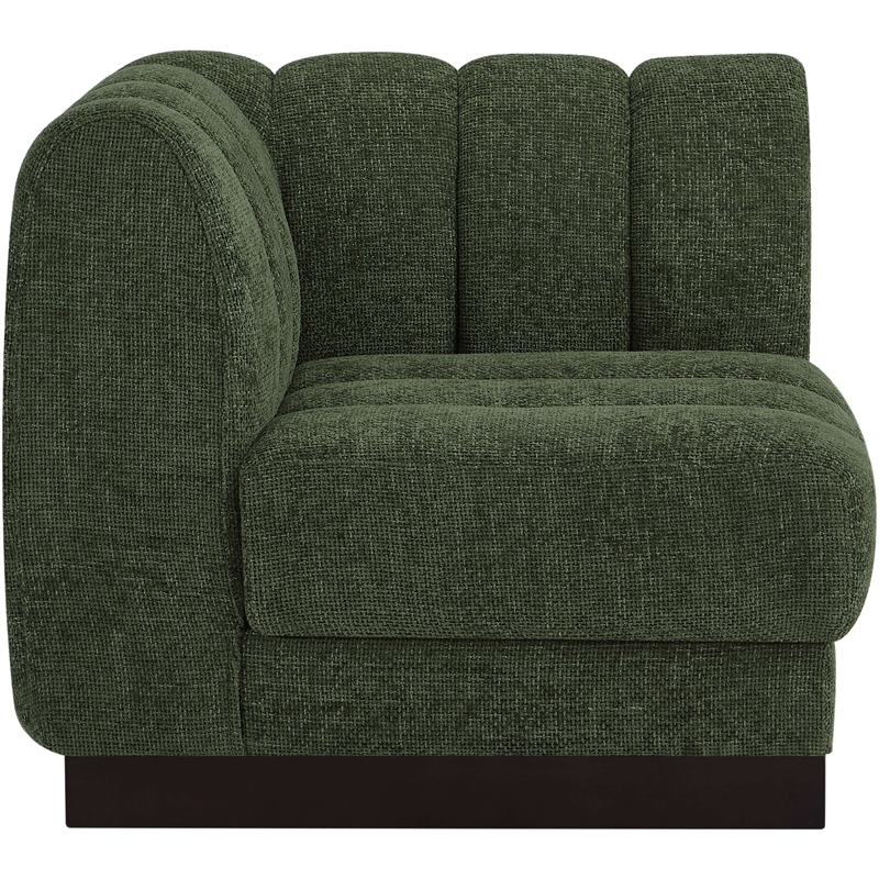 Meridian Furniture Quinn Green Chenille Fabric Corner Chair