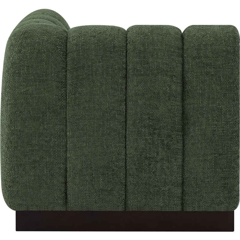 Meridian Furniture Quinn Green Chenille Fabric Corner Chair