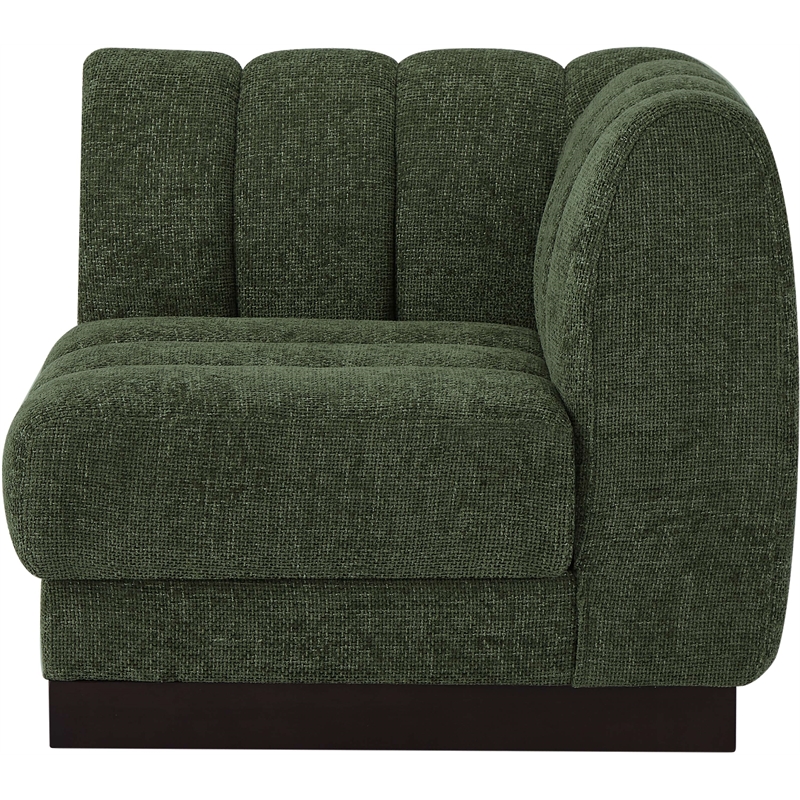 Meridian Furniture Quinn Green Chenille Fabric Corner Chair