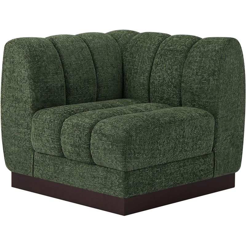 Meridian Furniture Quinn Green Chenille Fabric Corner Chair