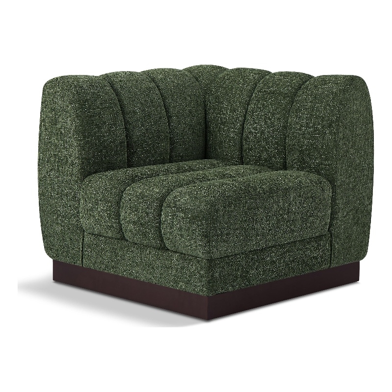Meridian Furniture Quinn Green Chenille Fabric Corner Chair