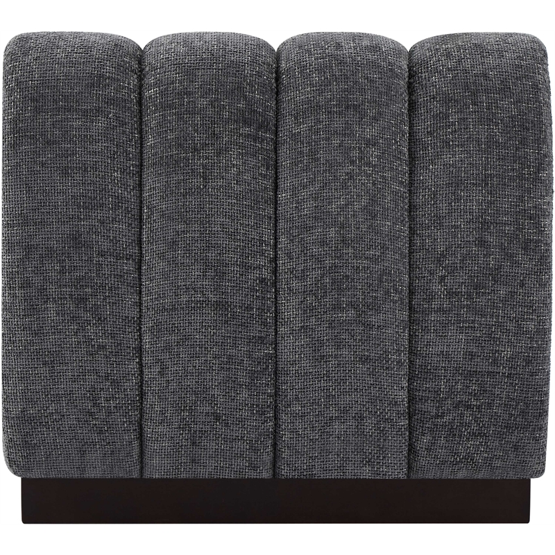 Meridian Furniture Quinn Grey Chenille Fabric Armless Chair