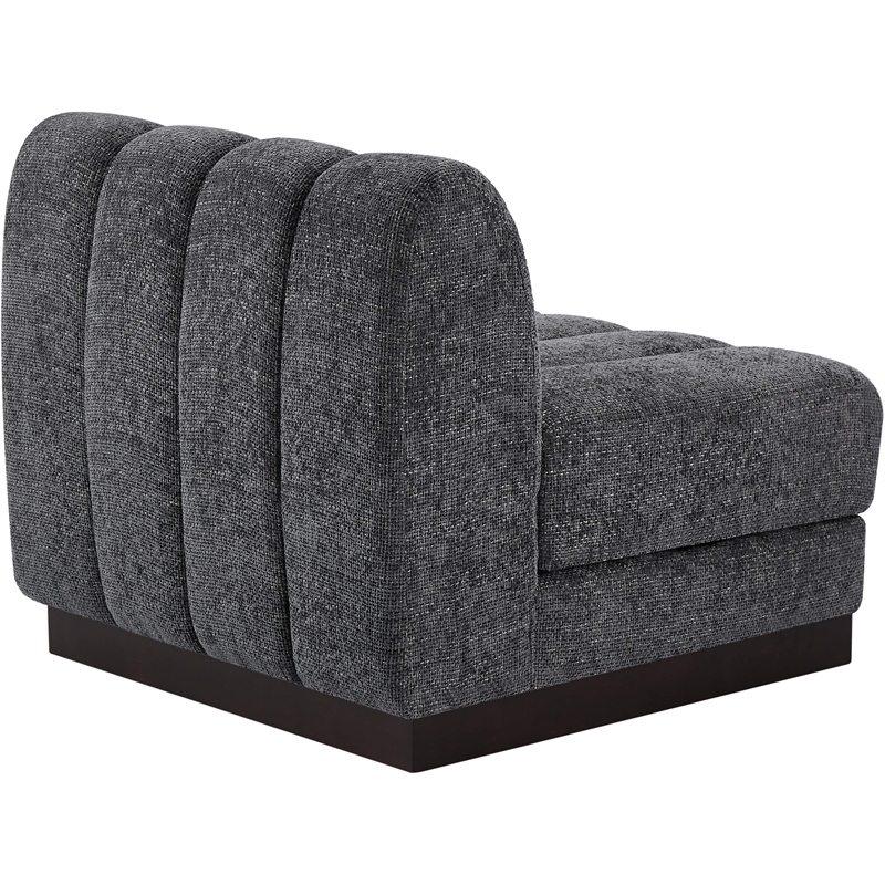 Meridian Furniture Quinn Grey Chenille Fabric Armless Chair