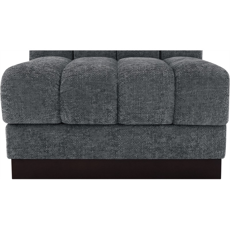 Meridian Furniture Quinn Grey Chenille Fabric Armless Chair