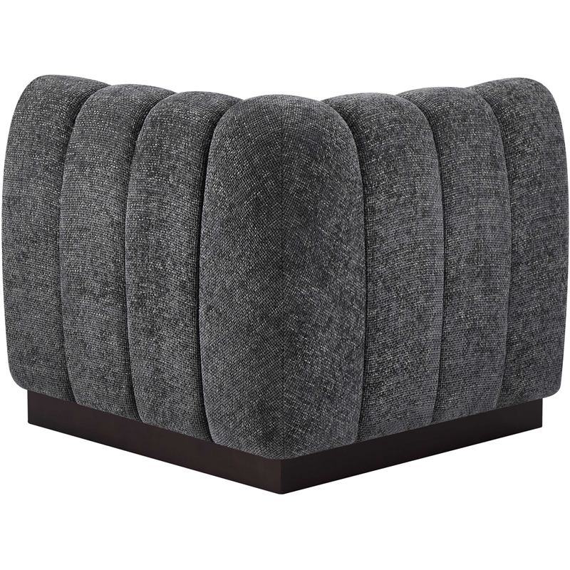 Meridian Furniture Quinn Grey Chenille Fabric Corner Chair