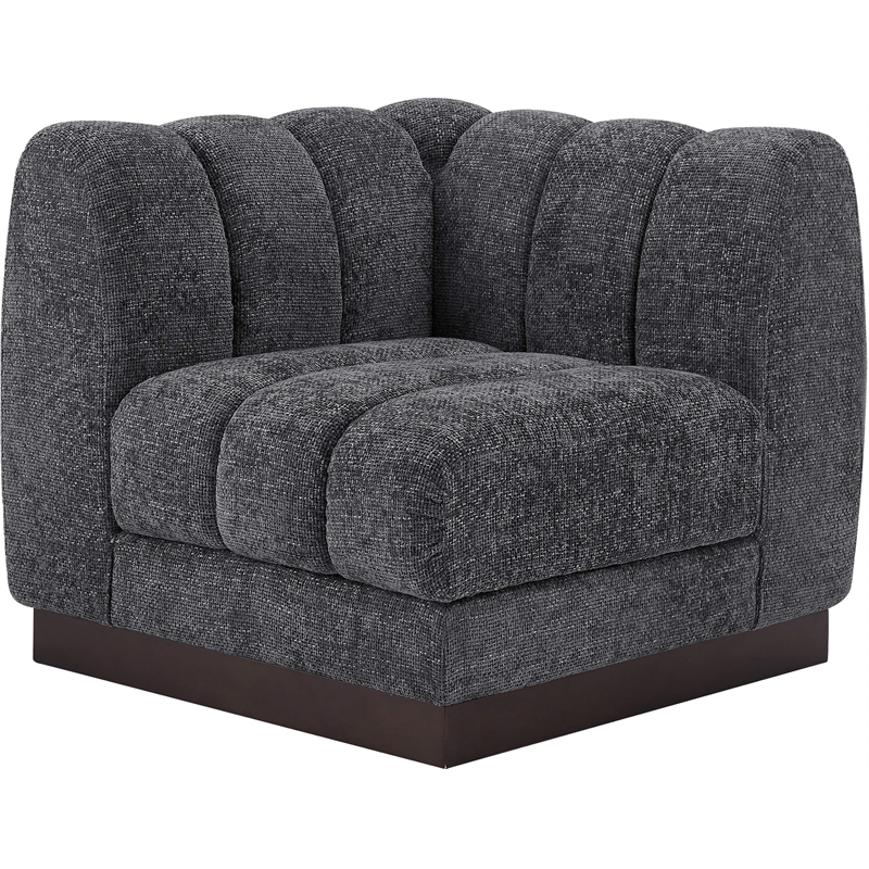Meridian Furniture Quinn Grey Chenille Fabric Corner Chair