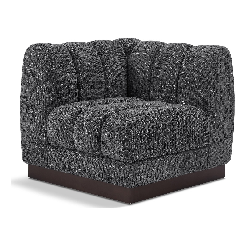 Meridian Furniture Quinn Grey Chenille Fabric Corner Chair