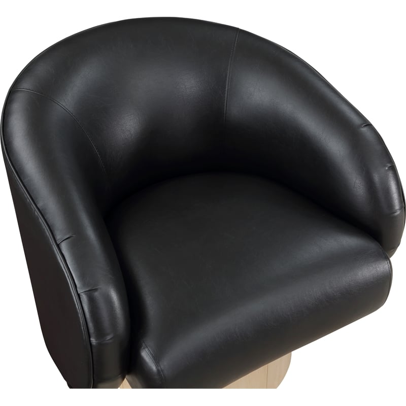Meridian Furniture Gibson Black Vegan Leather Swivel Accent Chair