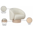 Meridian Furniture Gibson Cream Vegan Leather Swivel Accent Chair
