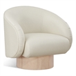 Meridian Furniture Gibson Cream Vegan Leather Swivel Accent Chair