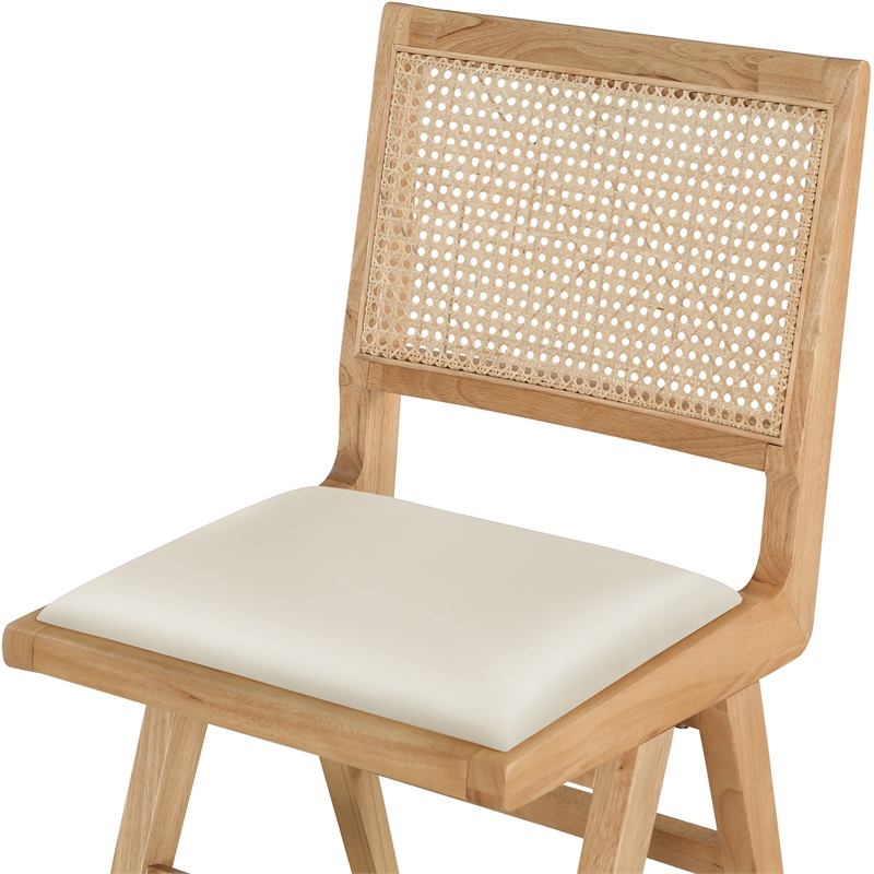 Meridian Furniture Abby Cream Vegan Leather Dining Side Chair (Set of 2)