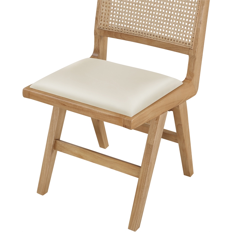 Meridian Furniture Abby Cream Vegan Leather Dining Side Chair (Set of 2)