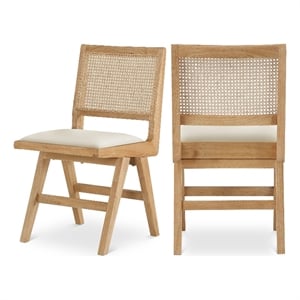 Meridian Furniture Abby Cream Vegan Leather Dining Side Chair (Set of 2)