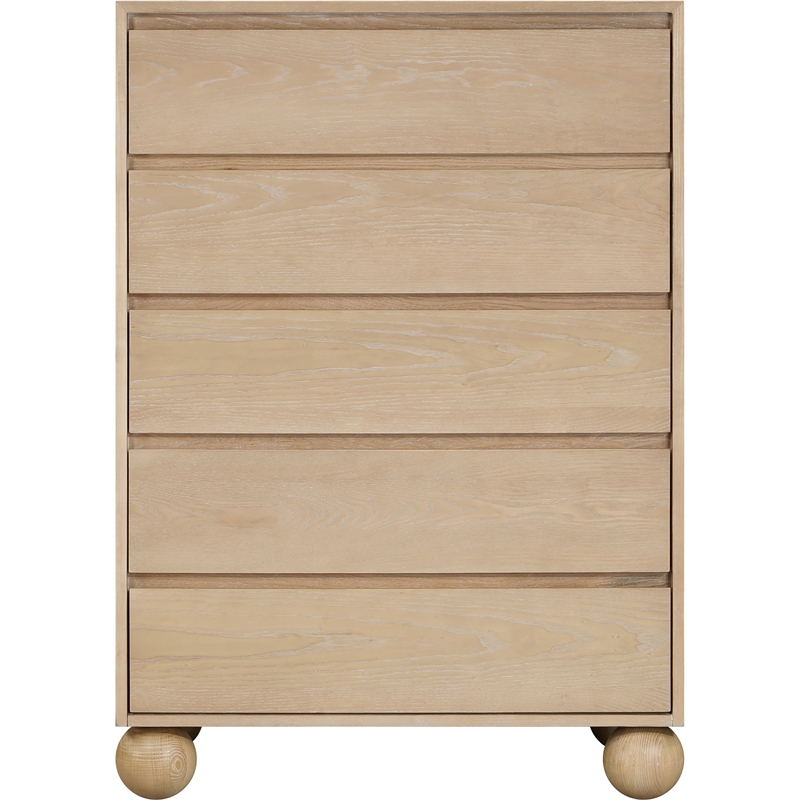 Meridian Furniture Kent Natural Solid Ash Wood Chest
