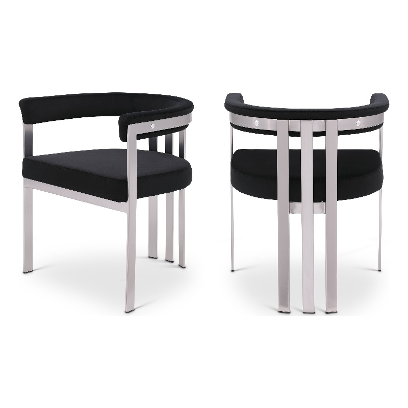 Meridian Furniture Marcello Black Velvet Dining Chair (Set of 2)