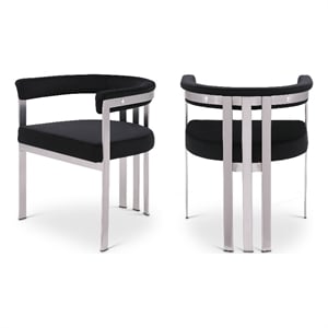 Meridian Furniture Marcello Black Velvet Dining Chair (Set of 2)