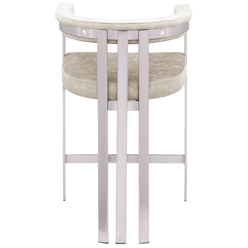 Meridian Furniture Marcello Beige Velvet Counter Stool (Set of 2)