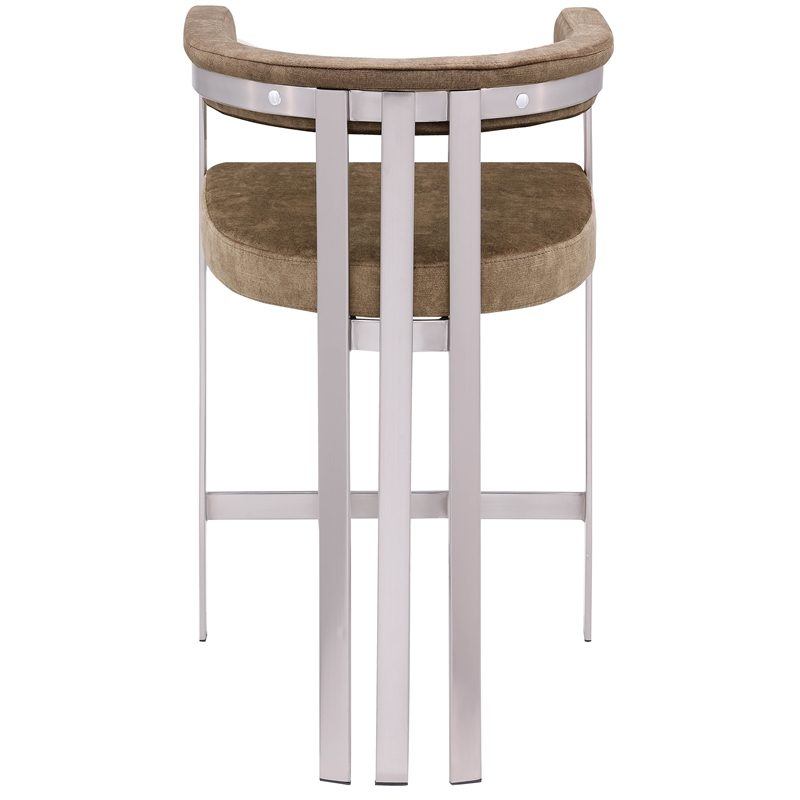 Meridian Furniture Marcello Brown Velvet Counter Stool (Set of 2)