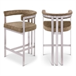 Meridian Furniture Marcello Brown Velvet Counter Stool (Set of 2)