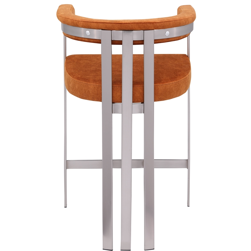 Meridian Furniture Marcello Cognac Velvet Counter Stool (Set of 2)