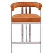 Meridian Furniture Marcello Cognac Velvet Counter Stool (Set of 2)