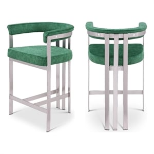 Meridian Furniture Marcello Green Velvet Counter Stool (Set of 2)