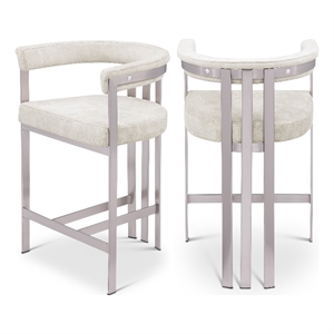 Meridian Furniture Marcello Stone Velvet Counter Stool (Set of 2)