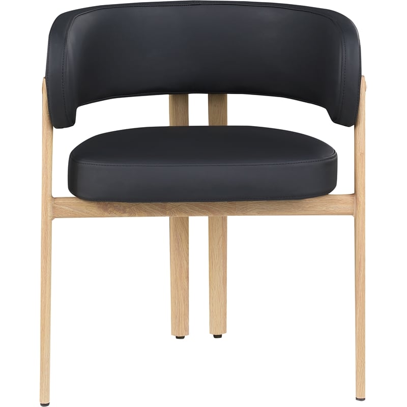 Meridian Furniture Gideon Black Vegan Leather Dining Chair (Set of 2)