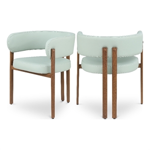 Meridian Furniture Gideon Mint Green Vegan Leather Dining Chair (Set of 2)