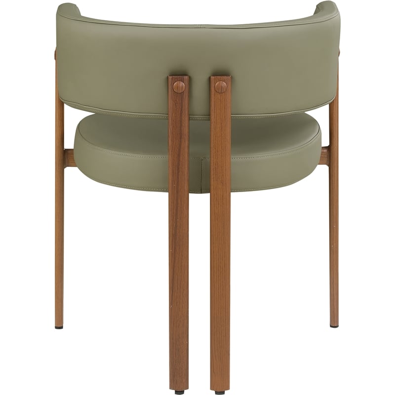 Meridian Furniture Gideon Olive Green Vegan Leather Dining Chair (Set of 2)