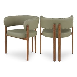 Meridian Furniture Gideon Olive Green Vegan Leather Dining Chair (Set of 2)
