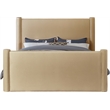 Meridian Furniture Elias Camel Velvet Queen Bed
