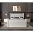 Meridian Furniture Elias Cream Velvet Queen Bed