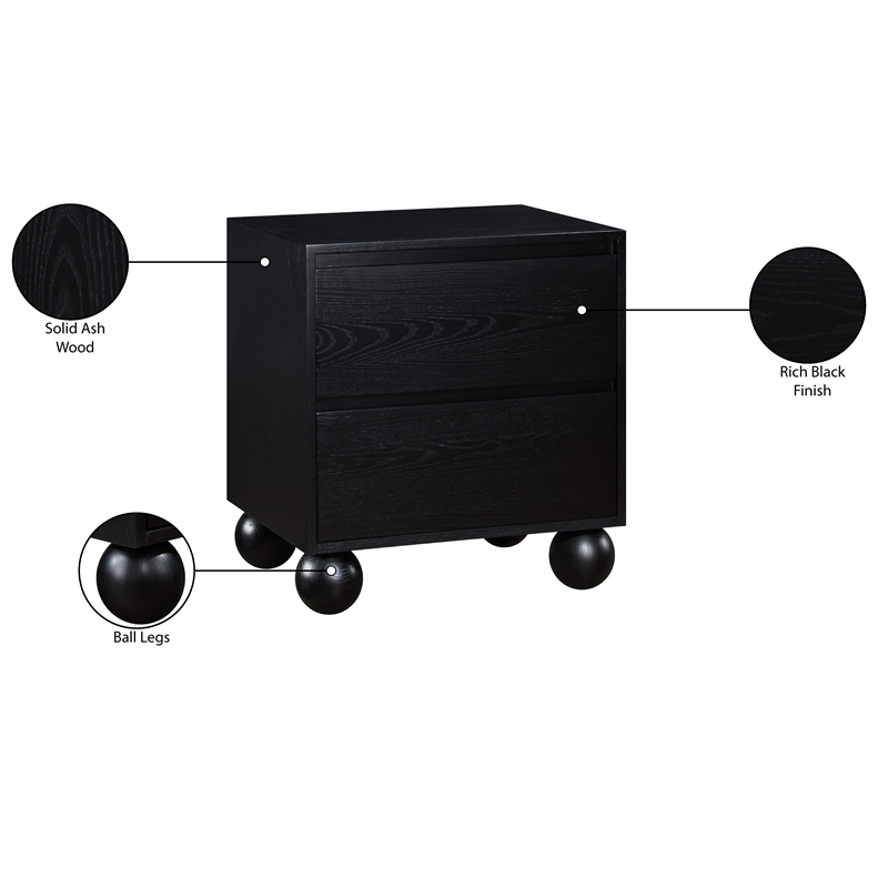 meridian furniture kent black night stand