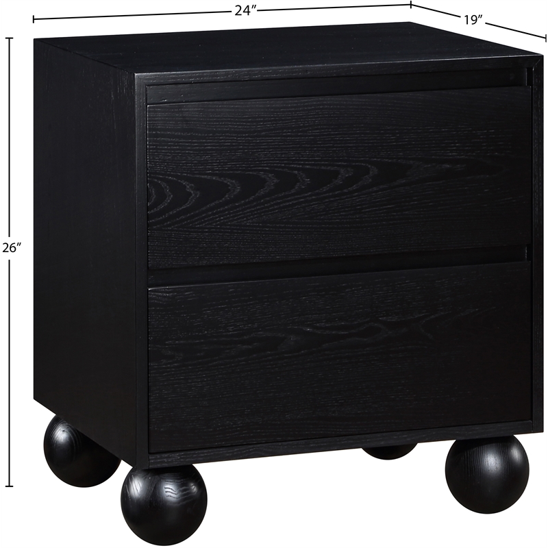 meridian furniture kent black night stand