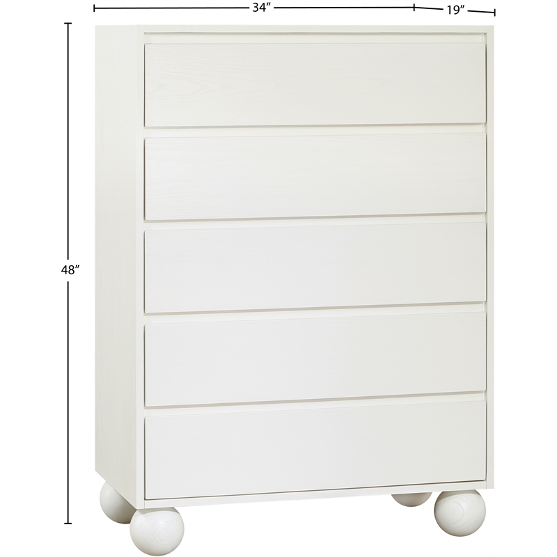Meridian Furniture Kent Cream Solid Ash Wood Chest
