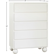 Meridian Furniture Kent Cream Solid Ash Wood Chest