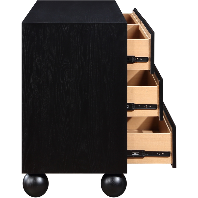 Meridian Furniture Kent Black Solid Ash Wood Dresser