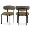 Meridian Furniture Beacon Olive Green Boucle Fabric Dining Chair (Set of 2)