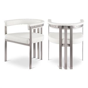 Meridian Furniture Marcello Cream Vegan Leather Dining Chair (Set of 2)