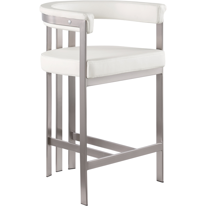 Meridian Furniture Marcello Cream Vegan Leather Counter Stool (Set of 2)