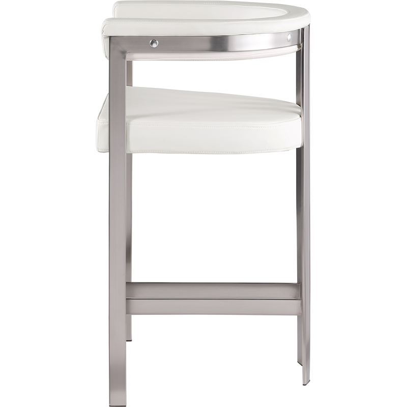 Meridian Furniture Marcello Cream Vegan Leather Counter Stool (Set of 2)