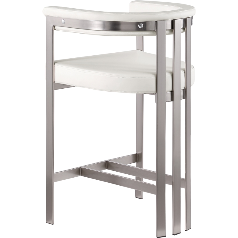 Meridian Furniture Marcello Cream Vegan Leather Counter Stool (Set of 2)