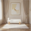 Meridian Furniture Edison Cream Chenille Fabric Bench