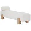 Meridian Furniture Edison Cream Chenille Fabric Bench