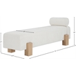Meridian Furniture Edison Cream Chenille Fabric Bench