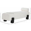 Meridian Furniture Edison Cream Chenille Fabric Bench