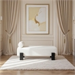 Meridian Furniture Edison Cream Chenille Fabric Bench