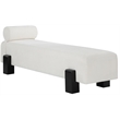 Meridian Furniture Edison Cream Chenille Fabric Bench